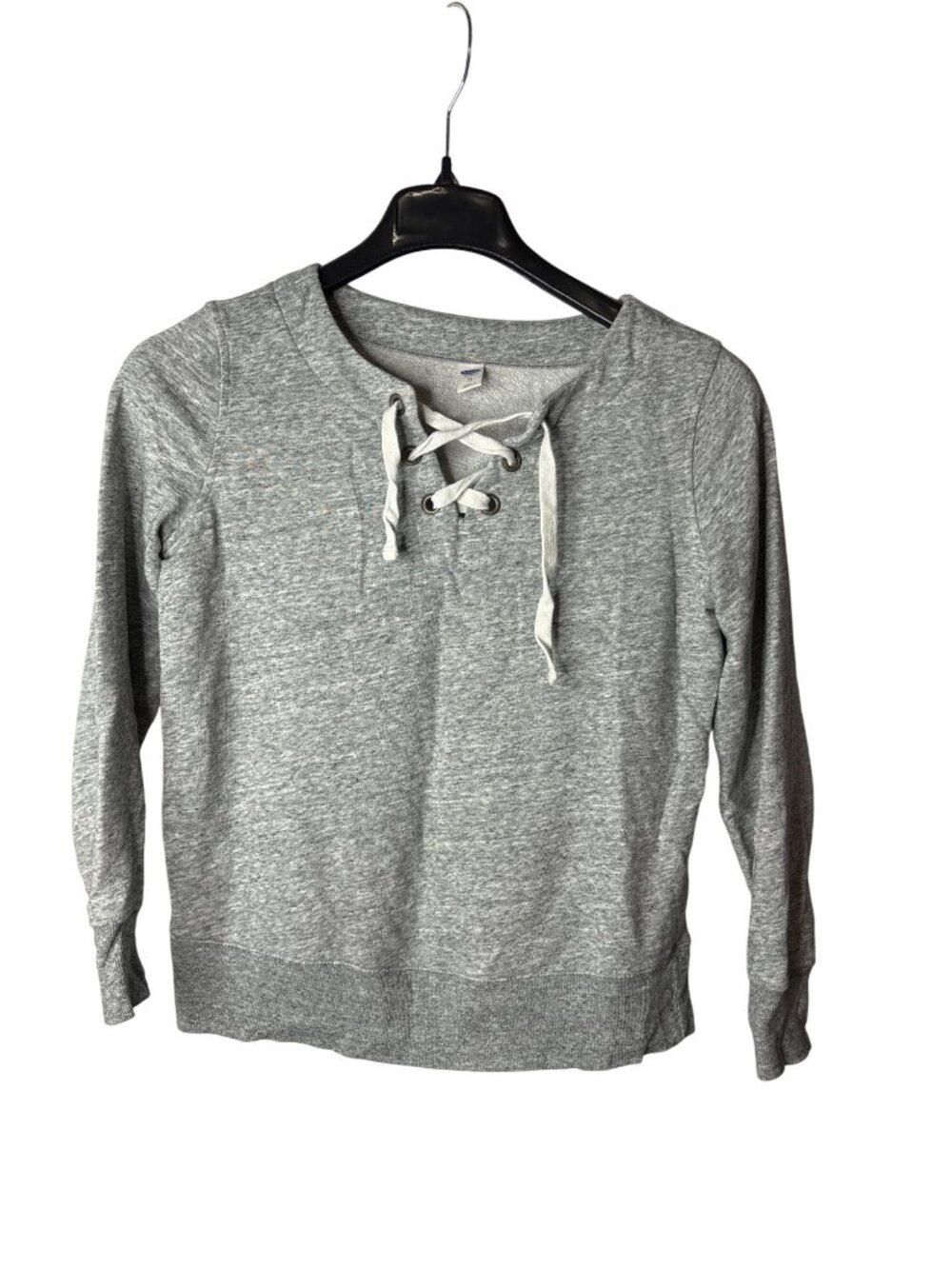 Old Navy Womens Lace Up Sweatshirt Size XS Grey White